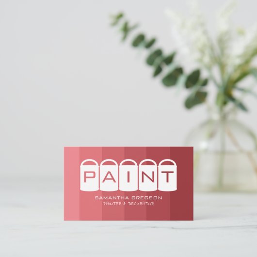 Roze ombre, verfemmers, verf en decorator visitekaartje (Staand voorkant)
