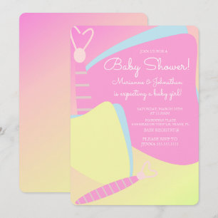 Roze Ombre Vlinder Baby Shower Kaart