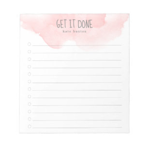 Roze Ombre-Waterverf aan-doe Lijst Notitieblok