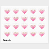 Roze Ombre Waterverf Goud Glitzy Glam XOXO Hart Sticker (Vel)