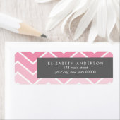 Roze Ombre Zig Zag Chevron Patroon Etiket (Insitu)