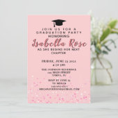 Roze Ombree Afstuderen Kaart (Staand voorkant)
