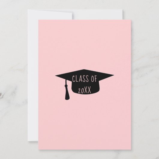 Roze Ombree Afstuderen Kaart (Achterkant)