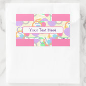 roze omcirkelbubbelspoel gepatterd rechthoekige sticker (Tas)