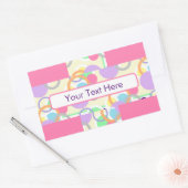 roze omcirkelbubbelspoel gepatterd rechthoekige sticker (Envelop)