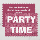 Roze omhulling verjaardagsuitnodiging kaart (Voorkant / Achterkant)