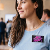 Roze omhulsel van zee naambadge