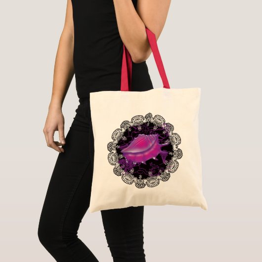 Roze omhulsel van zee tote bag (Voorkant (product))
