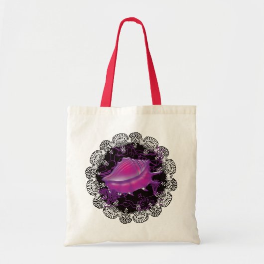 Roze omhulsel van zee tote bag (Voorkant)