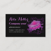 Roze omhulsel van zee visitekaartje (Voorkant)