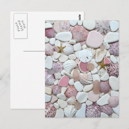 Roze omhulsel zee briefkaart (Voorkant / Achterkant)