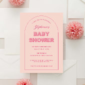 Roze Omlijnd Bruiloft Uitnodigingskaart met Dikke  Kaart