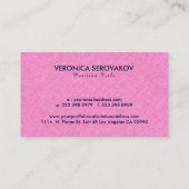 Roze omlijnde linnen met blauw Mandala Visitekaartje (Achterkant)