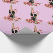 Roze ompapier voor champagne en Rozen Cadeaupapier (Hoek)