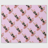 Roze ompapier voor champagne en Rozen Cadeaupapier (Vlak)