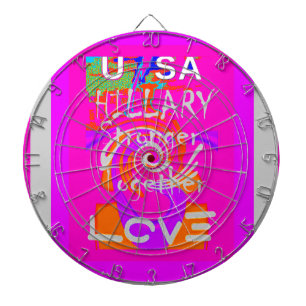 Roze omrande Hillary Inspiratie Kunstprint Dartbord