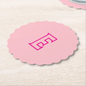  roze omtrek E monogram Onderzetter (Gekanteld)