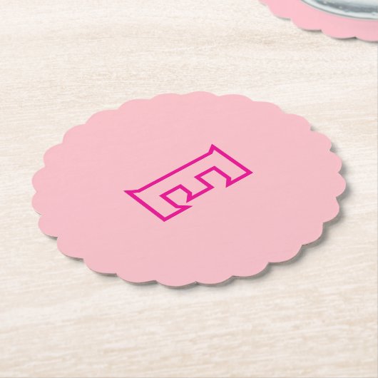  roze omtrek E monogram Onderzetter (Gekanteld)