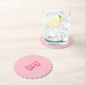  roze omtrek E monogram Onderzetter (Insitu)
