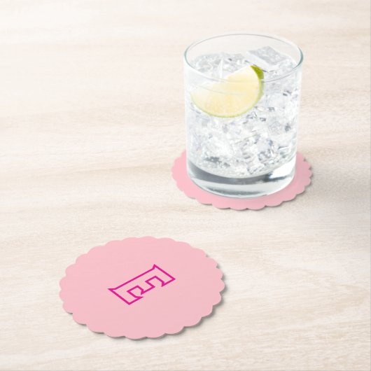  roze omtrek E monogram Onderzetter (Insitu)