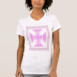 Roze omvormd kruisje t-shirt