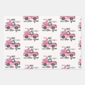 Roze omvormig papier inpakpapier vel (Voorkant 3)