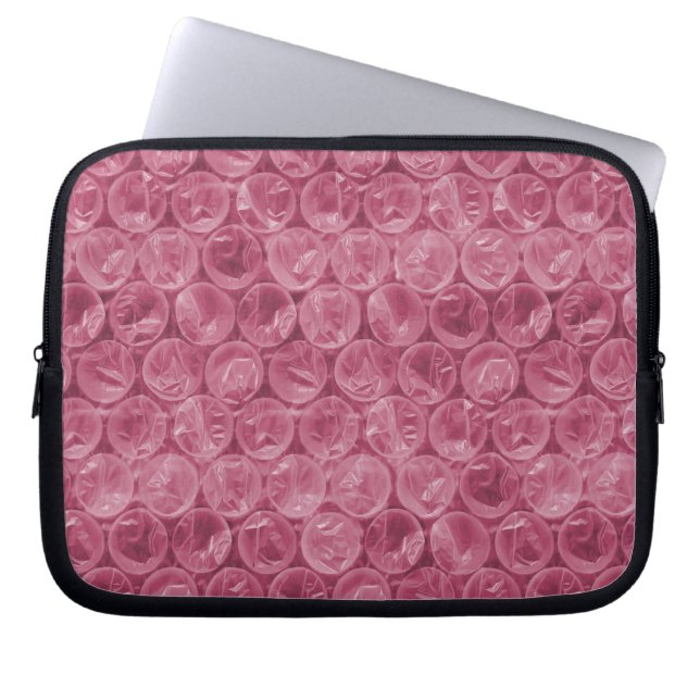 Roze omwikkelpatroon laptop sleeve (Voorkant)