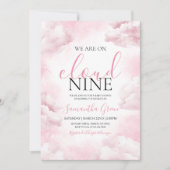 Roze On Cloud 9 Baby Shower Kaart (Voorkant)
