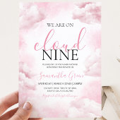 Roze On Cloud 9 Baby Shower Kaart
