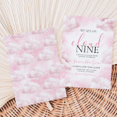 Roze On Cloud 9 Baby Shower Kaart