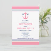 Roze, onautische Babyschoenen Kaart (Staand voorkant)