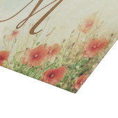 Roze, onbewerkte bloemen monogram glas snijvlak snijplank (Hoek)