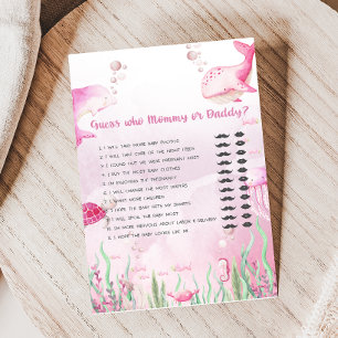 Roze Onder de Zee Baby Shower Raad Wie Game