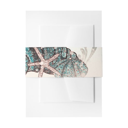 Roze onder de zeebaars strand 16 partij uitnodigingen wikkel (Voorkant Voorbeeld)