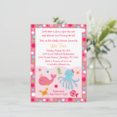 Roze onder het Baby shower Zee Kaart (Staand voorkant)