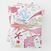 Roze onder het Zee 1e verjaardag Inpakpapier Vel (In situ)