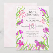 Roze onder het Zee Baby Girl Shower (Voorkant / Achterkant)