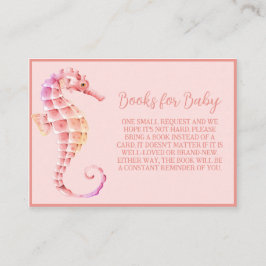 Roze Onder het Zee baby shower Boeken voor Baby Informatiekaartje