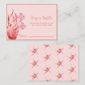 Roze Onder het Zee baby shower Luier Raffle Informatiekaartje (Voorkant / Achterkant)