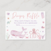 Roze Onder het Zee Baby shower Luier Raffle Informatiekaartje (Voorkant)