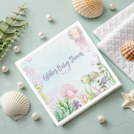 Roze Onder het Zee Baby shower servetten