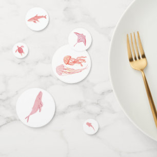Roze onder het Zee Dieren Confetti