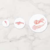 Roze onder het Zee Dieren Confetti (Voorkanten)