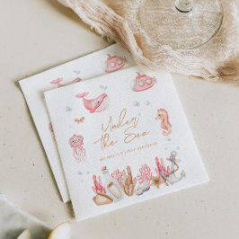 Roze onder het Zee Verjaardag Servet