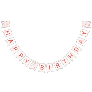 Roze onder het Zee Verjaardagsfeestdecor Vlaggetjes