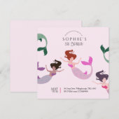 Roze Onder het Zee Zeemeermin Verjaardag Kaart (Voorkant / Achterkant)