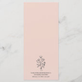 Roze onderbuisje Bohemen Eenvoudige botanische fla Menu (Achterkant)