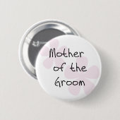 Roze onderdompelbloemen Moeder van Groom Ronde Button 5,7 Cm (Voorkant /achterkant)
