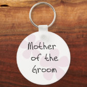 Roze onderdompelbloemen Moeder van Groom Sleutelhanger (Voorkant)