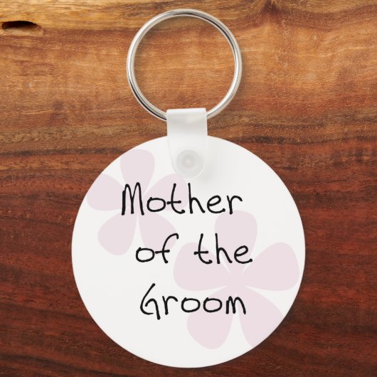 Roze onderdompelbloemen Moeder van Groom Sleutelhanger (Voorkant)